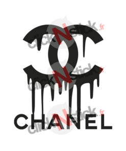 Sticker Chanel coulée de peinture fun