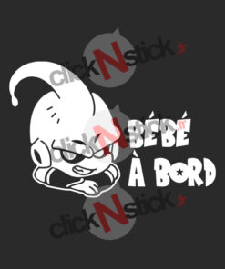 Sticker bébé à bord DBZ Buu Boubou Boo pour fond sombre