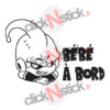 Sticker bébé à bord DBZ Buu Boubou Boo pour fond clair