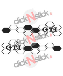 Paire de stickers GTI nid d'abeille alvéoles pour volkwagen golf GTI