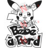 sticker autocollant bébé à bord pokemon pikachu pokeball pour fond clair
