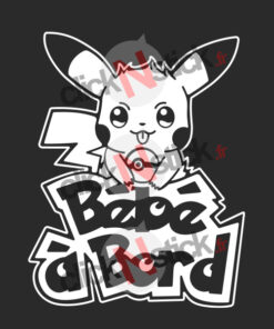 stickers autocollant bébé à bord pokemon pikachu pokeball pour fond sombre