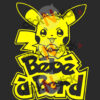 sticker autocollant bébé à bord pokemon pikachu pokeball pour fond sombre