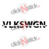 sticker texte VLKSWGN VW Volkswagen barré sans cadre