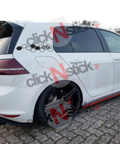 Paire de stickers autocollants GTI nid d'abeille alvéoles pour volkwagen golf GTI côté droit et côté gauche