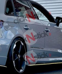 Autocollant sticker quattro audi sur bas de caisse ou carrosserie