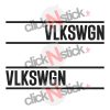 Stickers VLKSWGN VW Volkswagen avec traits pour portes avants, portes arrières ou bas de caisse