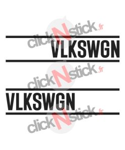 Stickers VLKSWGN VW Volkswagen avec traits pour portes avants, portes arrières ou bas de caisse